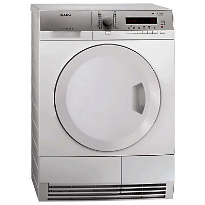 AEG T75380AH2 Freestanding Heat Pump Condenser Tumble Dryer, 8kg Load, A+ Energy Rating, White